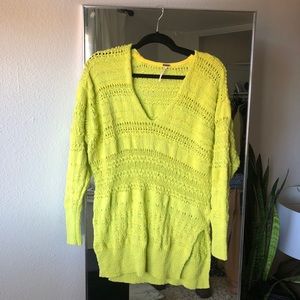 Lime green free people sweater!